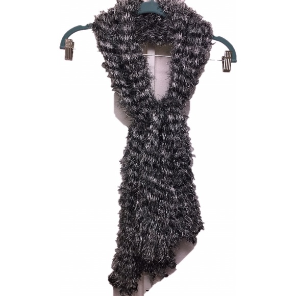 Fluffy Knit Scarf Convertible To Sleeveless Dress - Picture 2 of 8